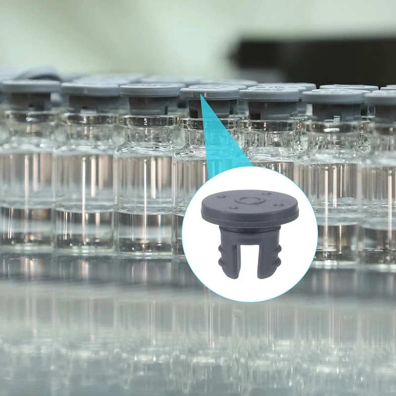 ABKO-7.5 Mm/0.3 Inch Vials Rubber Stoppers, 200 Pcs Two Legs Butyl Rubber Bottle Stopper Self-Healing Injection Ports Seal