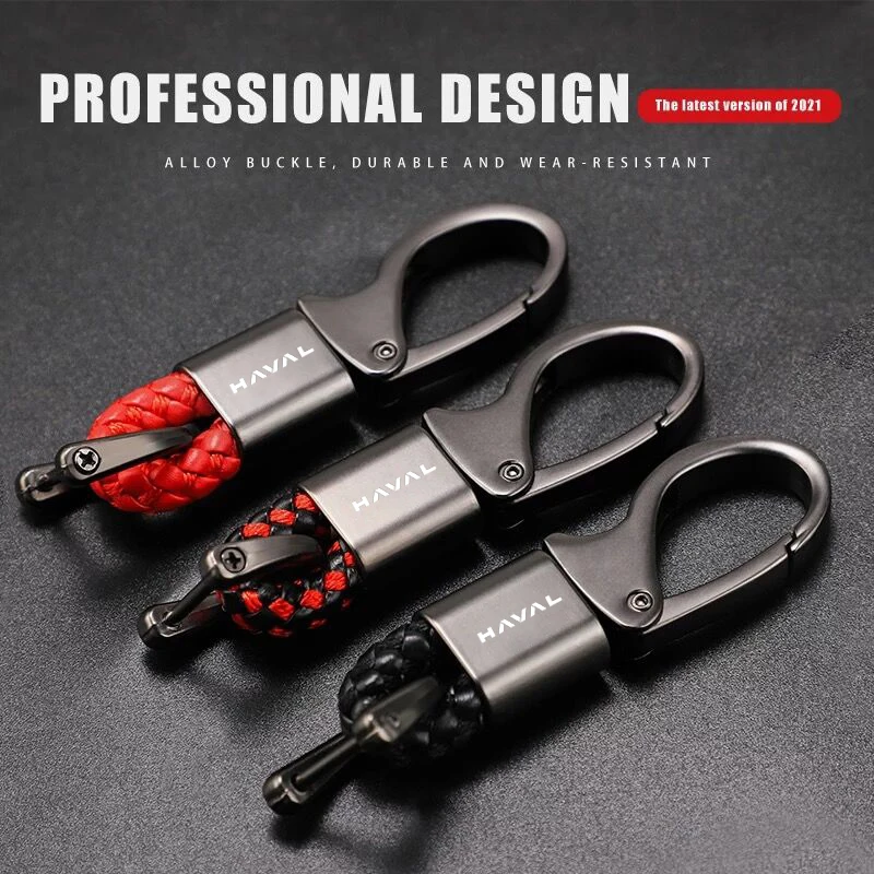 حلقة مفاتيح السيارة من جلد الغزال مع مشبك معدني لـ Haval f7 jolion f7x H6 H9 H5 2021 ملحقات التصميم #1
