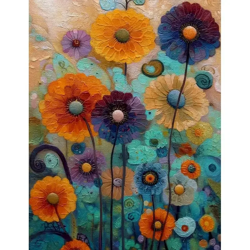 Acrylic Painting By Numbers Framed Wall Art Coloring By Numbers Flower Canvas for Painting Kits Unique Gift Diy Idea