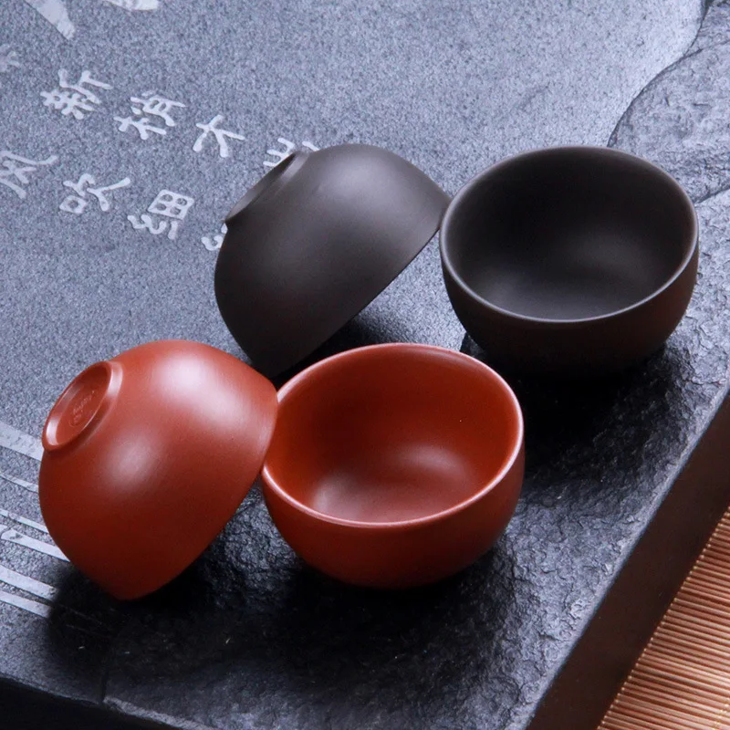 2pcs/lot zisha tea cups purple clay cup 30ml yixing cup pu er tea tools kungfu tea cup gift drink tea tool