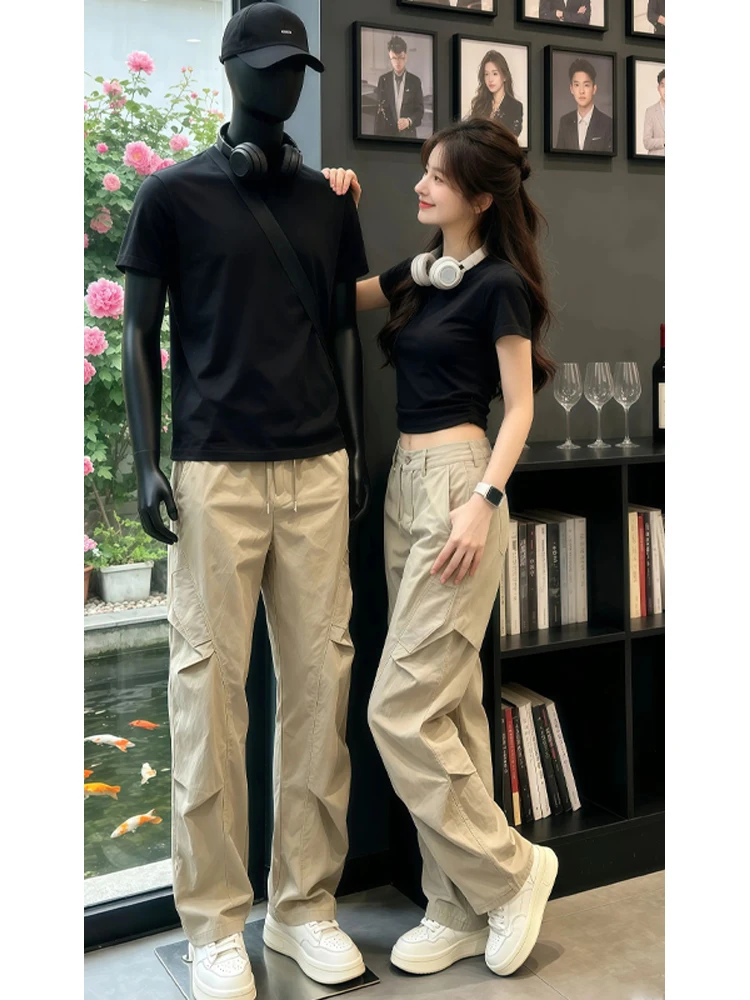 Khaki American Folded Quick Dry Summer Thin Outdoor Three-Defensive Soft  Men's Casual Pants Loose Straight Leg Elastic ...