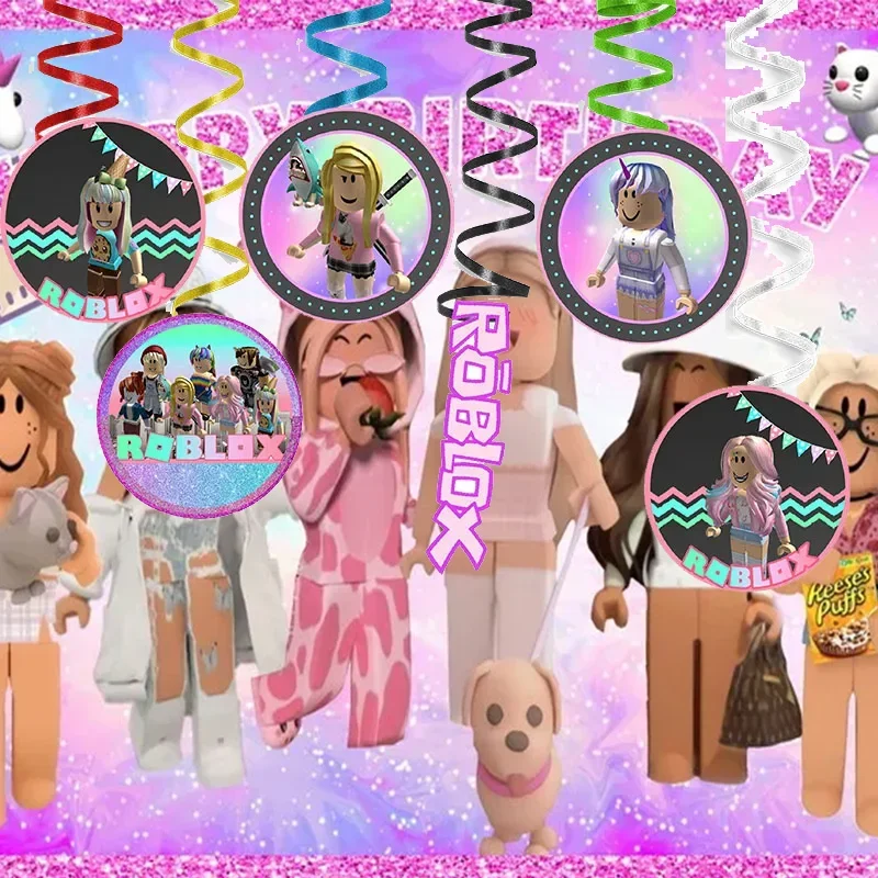 Roblox موضوع دوامة الديكور شنقا قلادة الدوامات زخرفة لحفل زفاف عيد الميلاد حفلة عيد ميلاد استحمام الطفل الزفاف