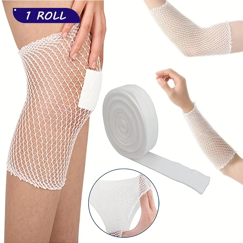 1 Roll Elastic Net Wound Dressing Net Tubular Bandage Mesh Tubing Tubular Gauze Fix Breathable Bandage Retainer for Wrist Elbow