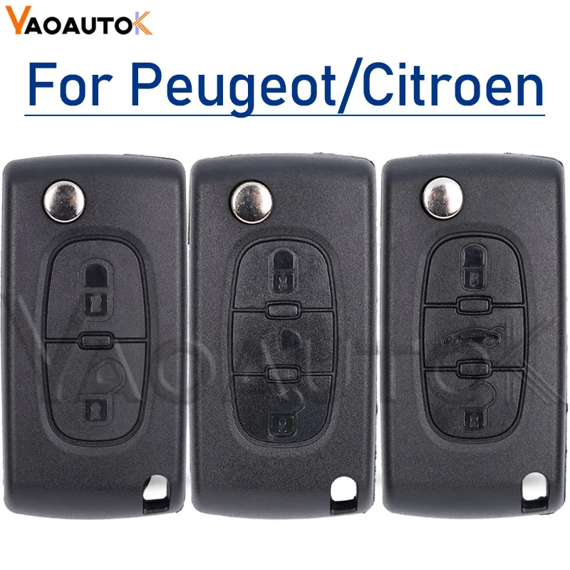 Etui na kluczyk zdalnego sterowania do Peugeot 207 307 308 407 607 807 do Citroen C2 C3 C4 C5 C6 2/3 przyciski Auto Flip Składana obudowa kluczyka