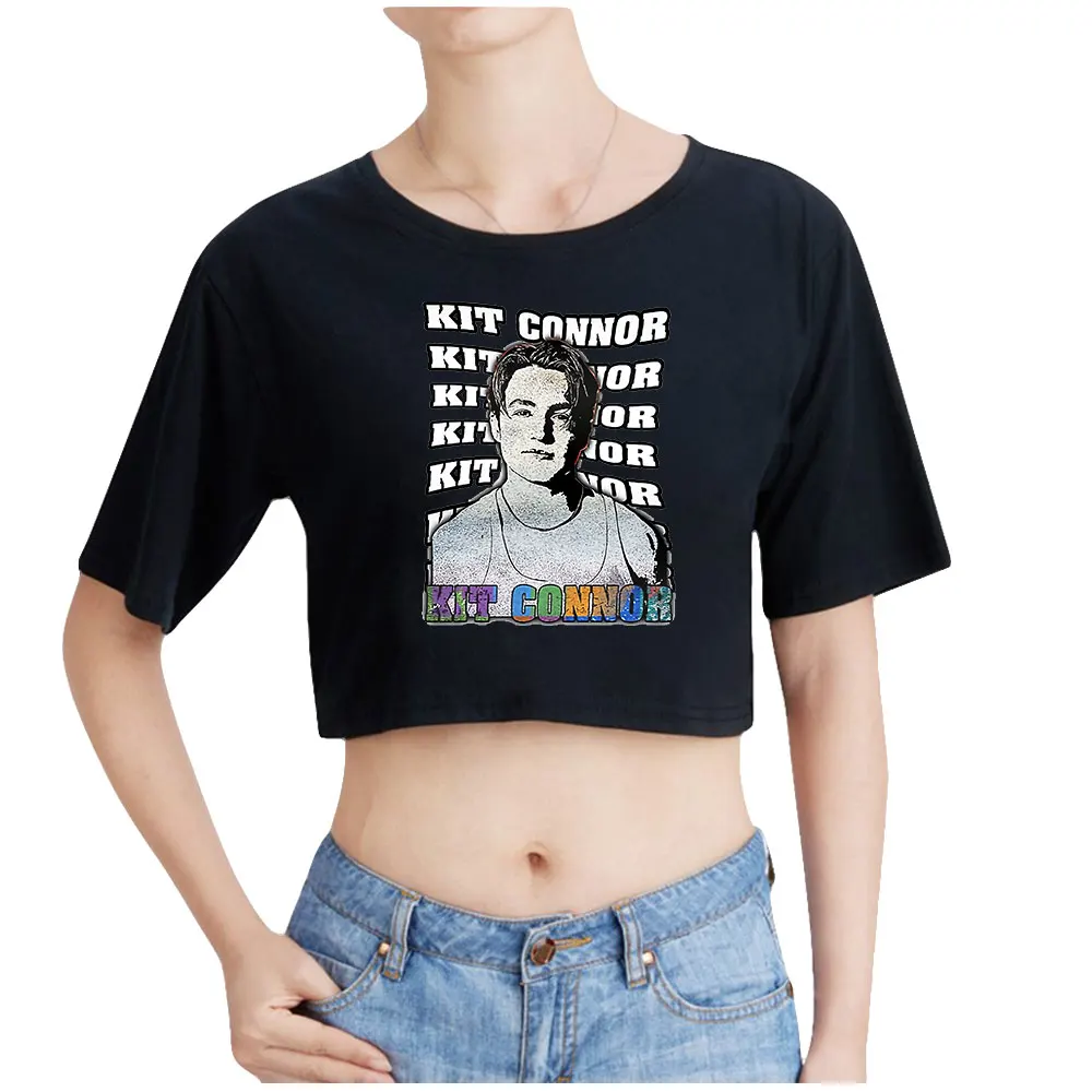 

Kit Connor Vintage 90s Crop Top T-Shirt Fashion O-Neck Tops Oversize Tshirt Fashion Women Tee Blusa Y2k Top