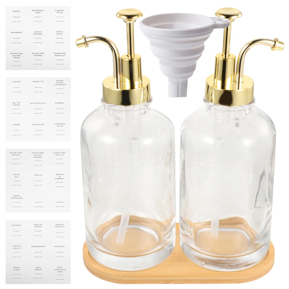 

2Pcs 500ml Glass Bottles Golden Pump Soap Dispensers H Soap Dispenser For Bathroom for Bathroom Kitchen Sink H Dish Liquid