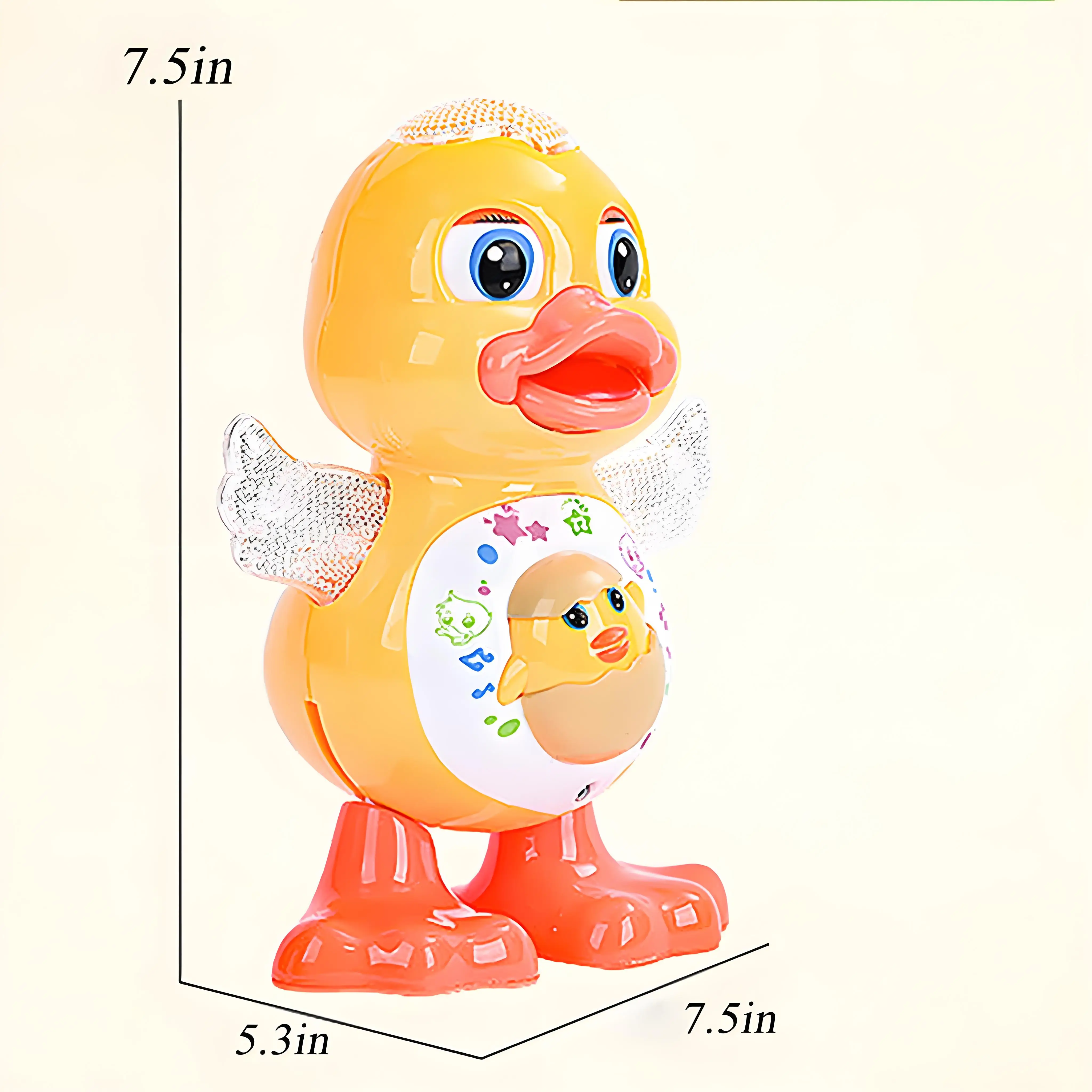 Muzikale dansende eend met LED-verlichting, geanimeerd watten- en zangspeeltje - leuk interactief huisdier voor kinderen en feestentertainment