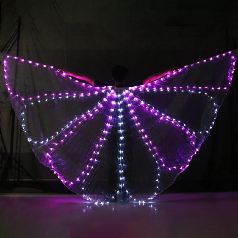 Kołnierze Bez Regulacji Torba Motyl Tańcik Brzucha LED Skrzydła Isis Rekwizyty Sceniczne Strój Taneczny Skrzydła LED Motyl