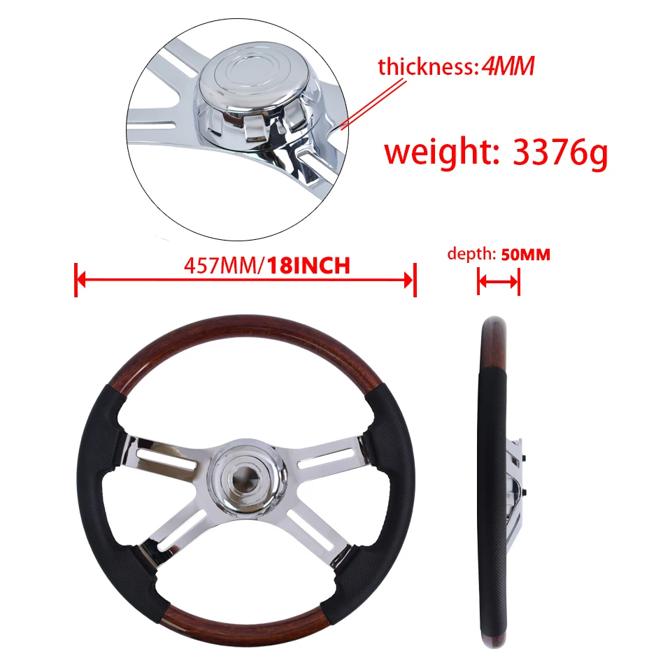 18 inch Truck Car Steering Wheel 457mm ABS Racing Steering Wheel Truck Steering Wheel Drift Car Steering Wheel Wholesale