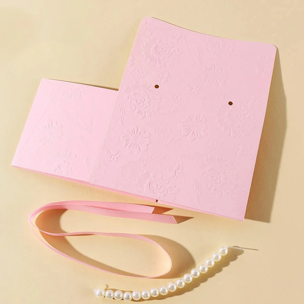 

2pcs Delicate Packing Embossed Flower Wrapping Gift Storage Paper Pearl Chain Lightweight Smooth Rounded Edges Space-Saving Home