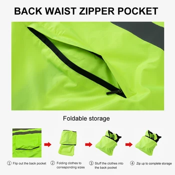 HISERWA Cycling Windbreaker Windproof Waterproof Reflective Bicycle Jacket Ultralight MTB Road Bike Jersey Portable Cycling Coat 4