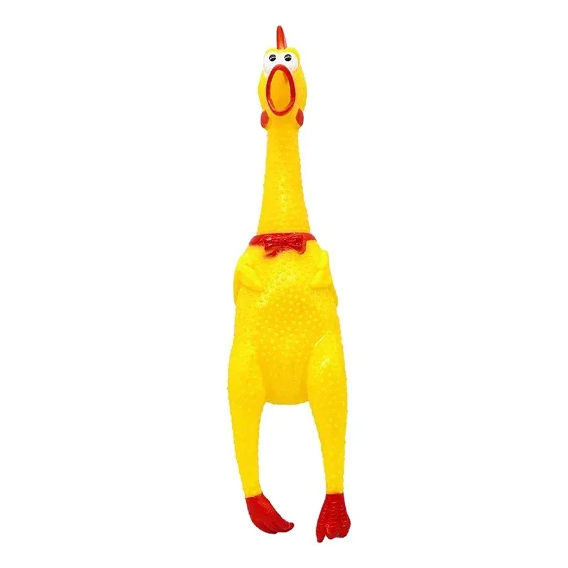 Dog Sounding Toy Screaming Chicken Pet Dog Toy Releasing Chicken Squeeze Sound Dog Chew Toy Durable Yellow Rubber