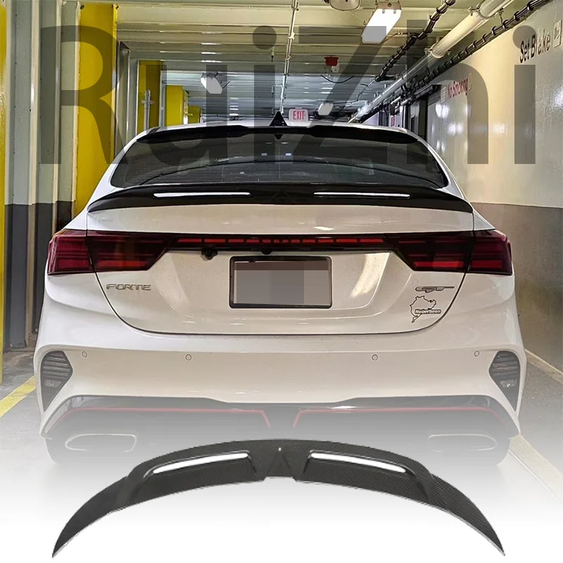 

For Kia K3 Cerato Forte Sport GT 2019 2020 2021 Real Carbon Fiber FRP Rear Trunk Lid Car Spoiler Wings Exterior Accessories