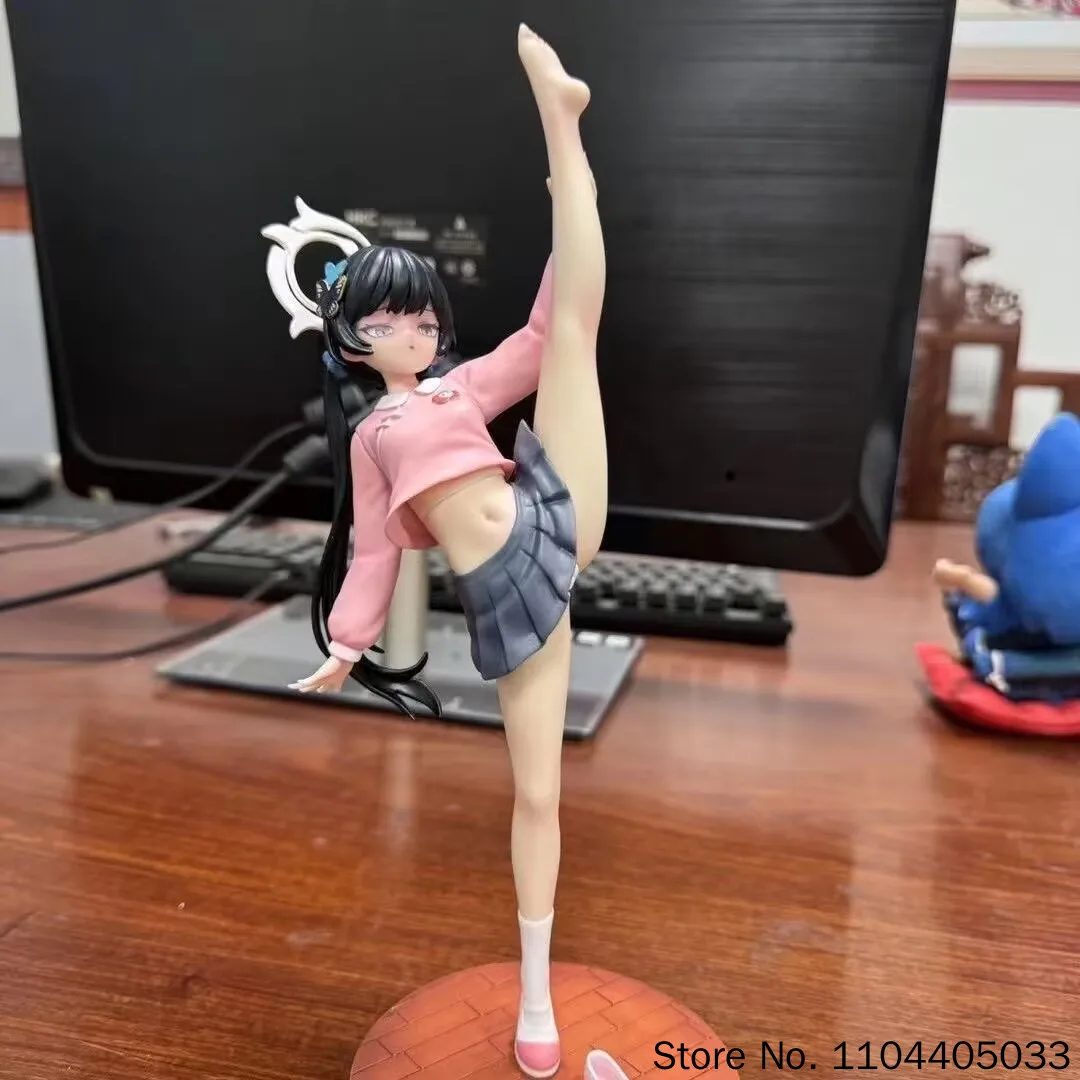 In Stock Himari Blue Archive Figure - Data Stream Effect Blue School Uniform Lift Your Leg Sexy Movable Pvc Collectible Toy Gift view 3