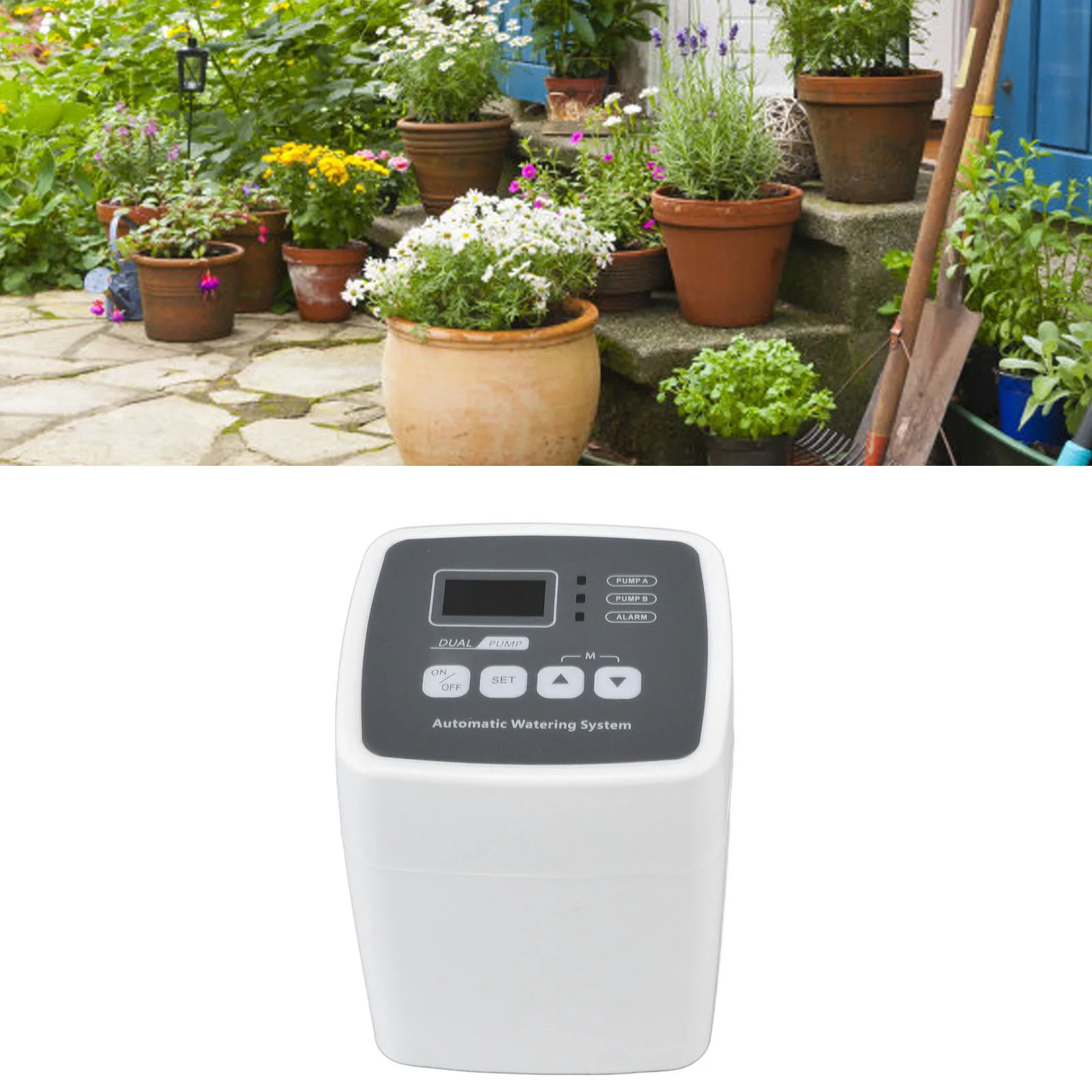 Smart Irrigation Timer Double Pump Automatic Watering Controller With Weak Current Protection UK Plug 110‑240V