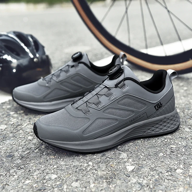 Mountain Bicycle Shoes for Men and Women, Flat Rubber Sole, Racing Biking Footwear, Cycling Cleats, Road Bike Sneakers