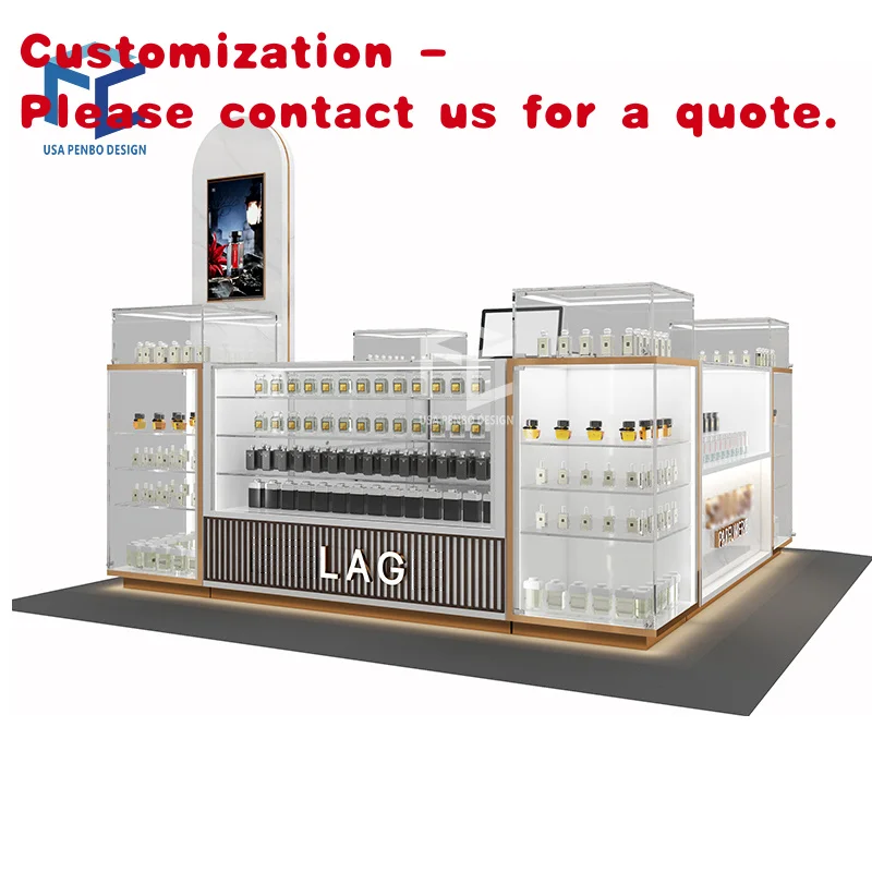 

custom.Customized Retail Cosmetic Shop Display Showcase Perfume Kiosk Mall