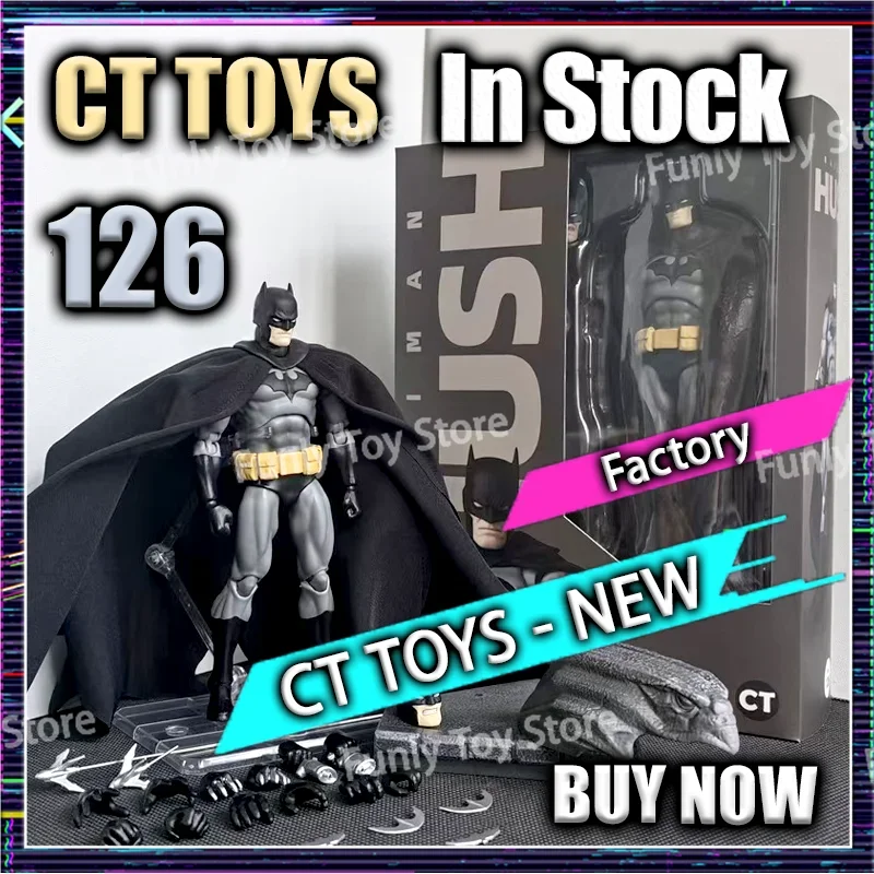 

In Stock Ct Toys Batman Hush Mafex 126 Black Version Dc Bat Man Anime Action Figure Figurine Model Statue Gifts For Kids Toys