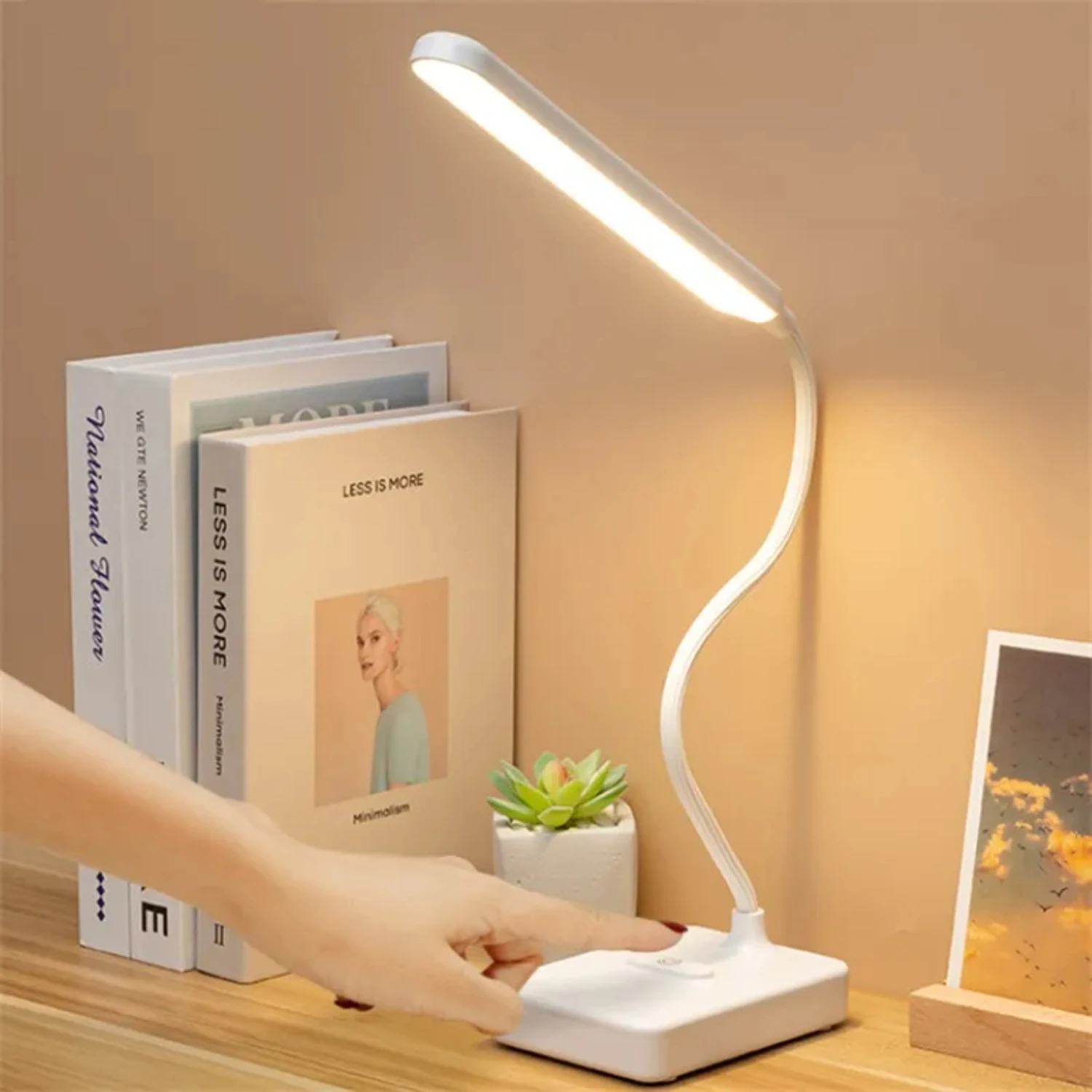 30  Reading Light Dimmable 3 Modes USB Rechargeable  Control Reading Study Light Table Lamp  Bedroom Christmas Gift