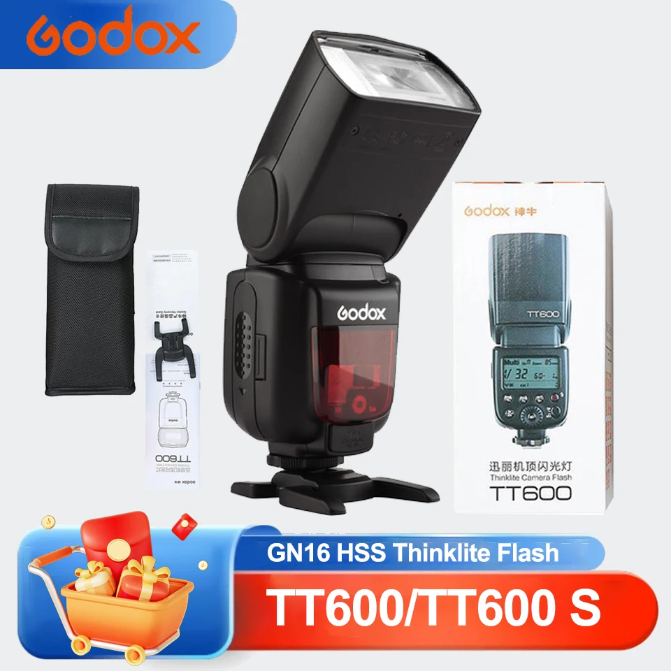 

Godox TT600 TT600S GN16 HSS Thinklite Flash 180 ° Встроенная беспроводная радиосистема с вращением 2,4 ГГц X для фотографии на открытом воздухе