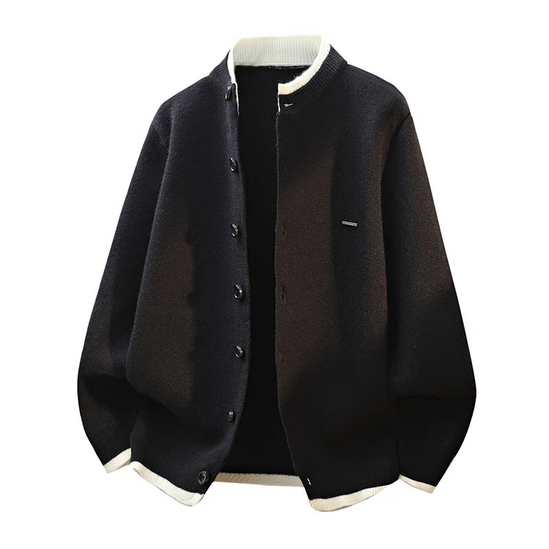 

Мужской открытый кардиган-свитер, вязаный свободный длинный све, теплый повседневный свитер, осень-зима, новинка Faion Hong Kong Sle, полиэстер F...