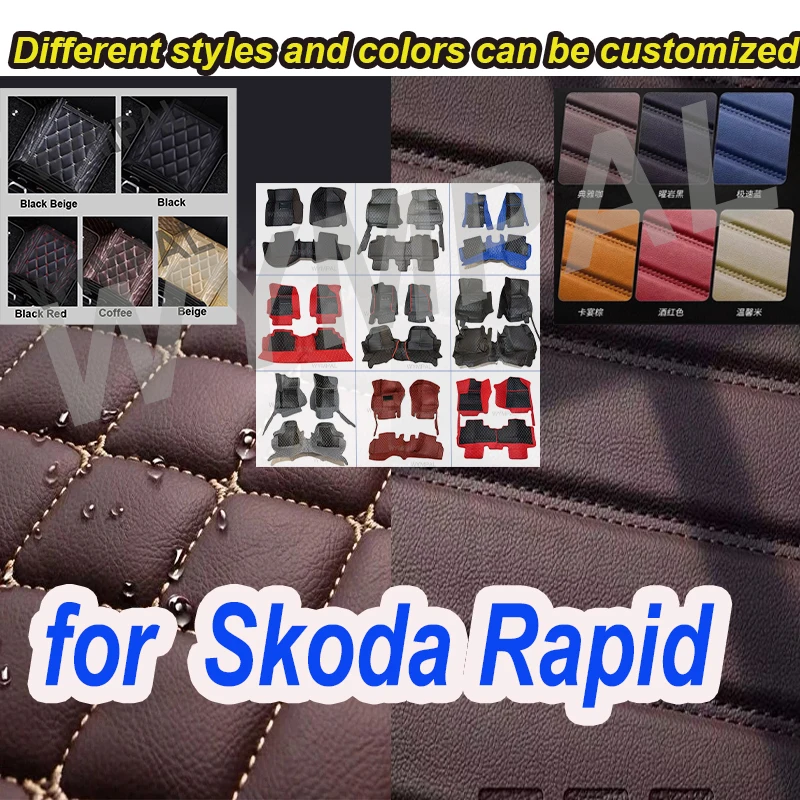 

Роскошные автомобильные коврики для Skoda Rapid 2013 2014 2015 2016 2017 2018 2019 2020, пользовательские автомобильные подушечки для ног, ковровый чехол для салона