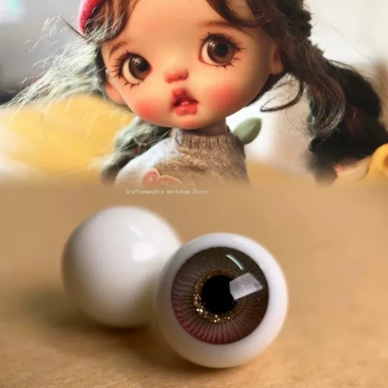 Colored Movable Glass Eyeballs Handmade Doll Head Soft Clay Pottery Doll 10mm Glass Eyeballs DIY Handmade Handicraft Making