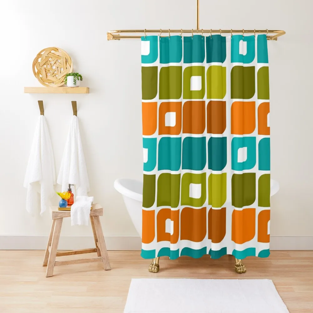 

Mid-Century Modern Geometric Pattern Shower Curtain Shower Sets For Bathroom Shower Set For Bathrooms Curtain