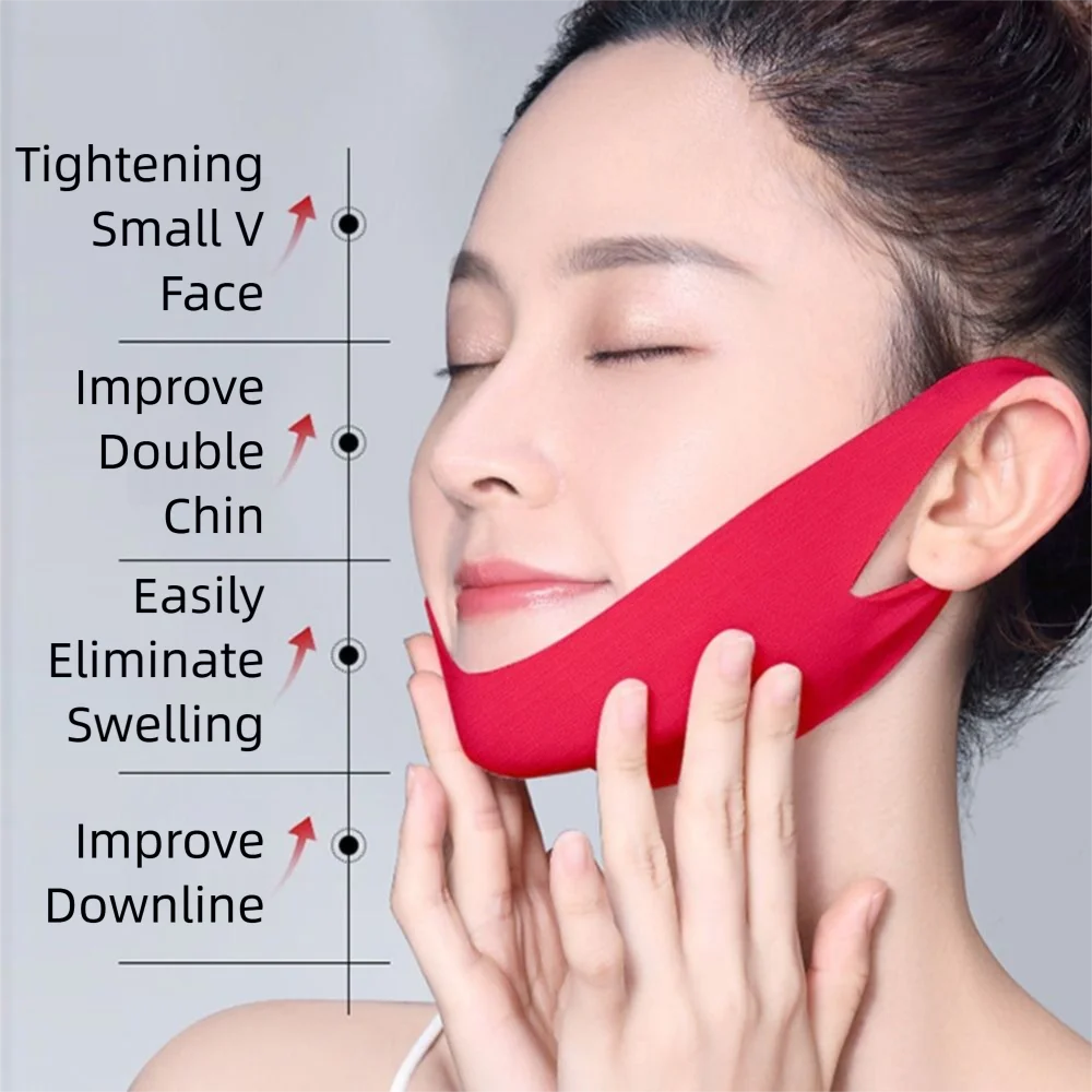 5 pz/pacco V Forma Maschera per il sollevamento del viso Gel morbido Strumento di bellezza Maschera per il lifting del viso Cura del viso Maschera per il viso sottile ipoallergenica