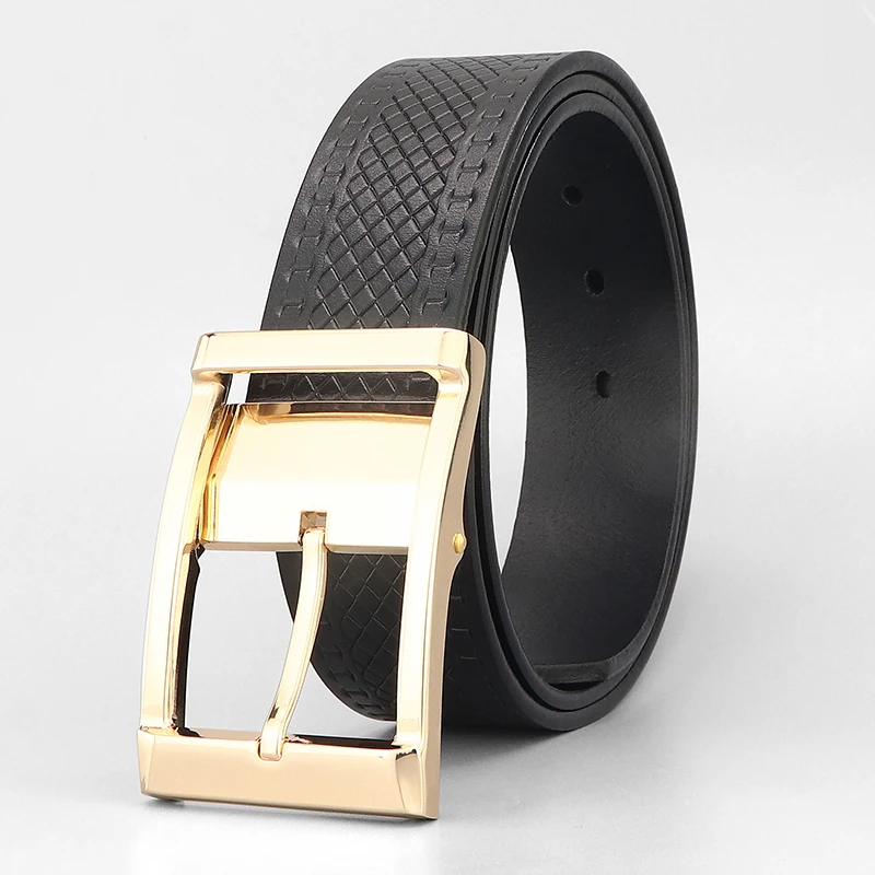 

High Quality Designer Retro Belts Men Pin Buckle Luxury Brand Young Male Wide Full Grain Leather Fashion Balck Cintos Masculinos