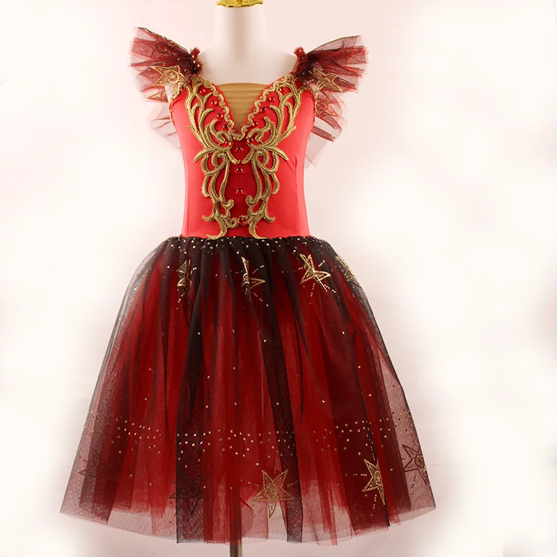 Rot Giselle Ballett Tanz Ballerina Tutu Kleid Für Mädchen Frauen Bühne Leistung Kostüm Lange Ballett Tanzen Kleider