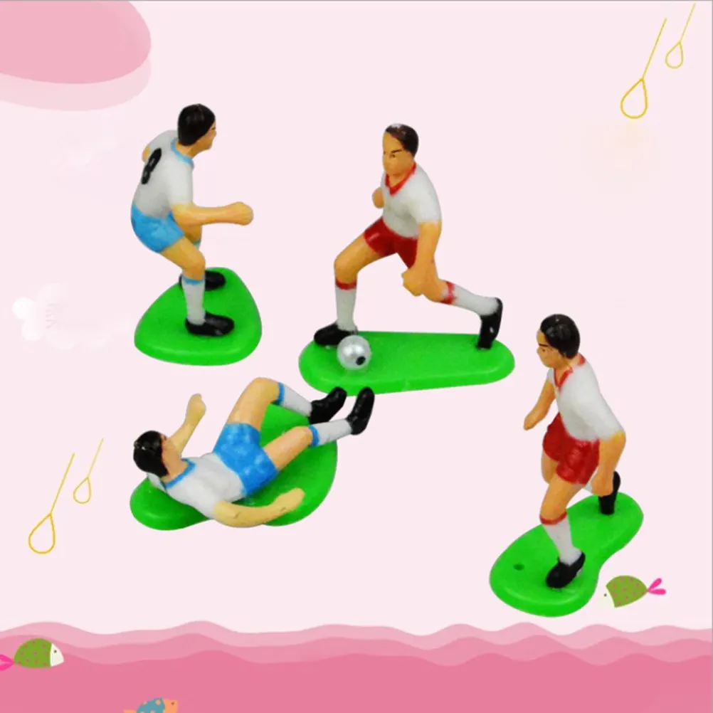 

8pcs Football Cake Topper Set Soccer Player Birthday Decor for Sports Fan Husband Party Favors Mold Game Theme Celebration