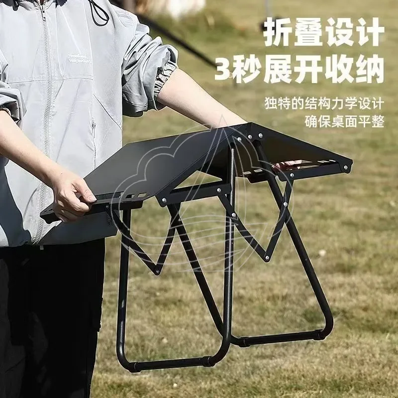 One-Piece Storage Tactical Camping Table Portable Folding Picnic Table for Outdoor Equipment