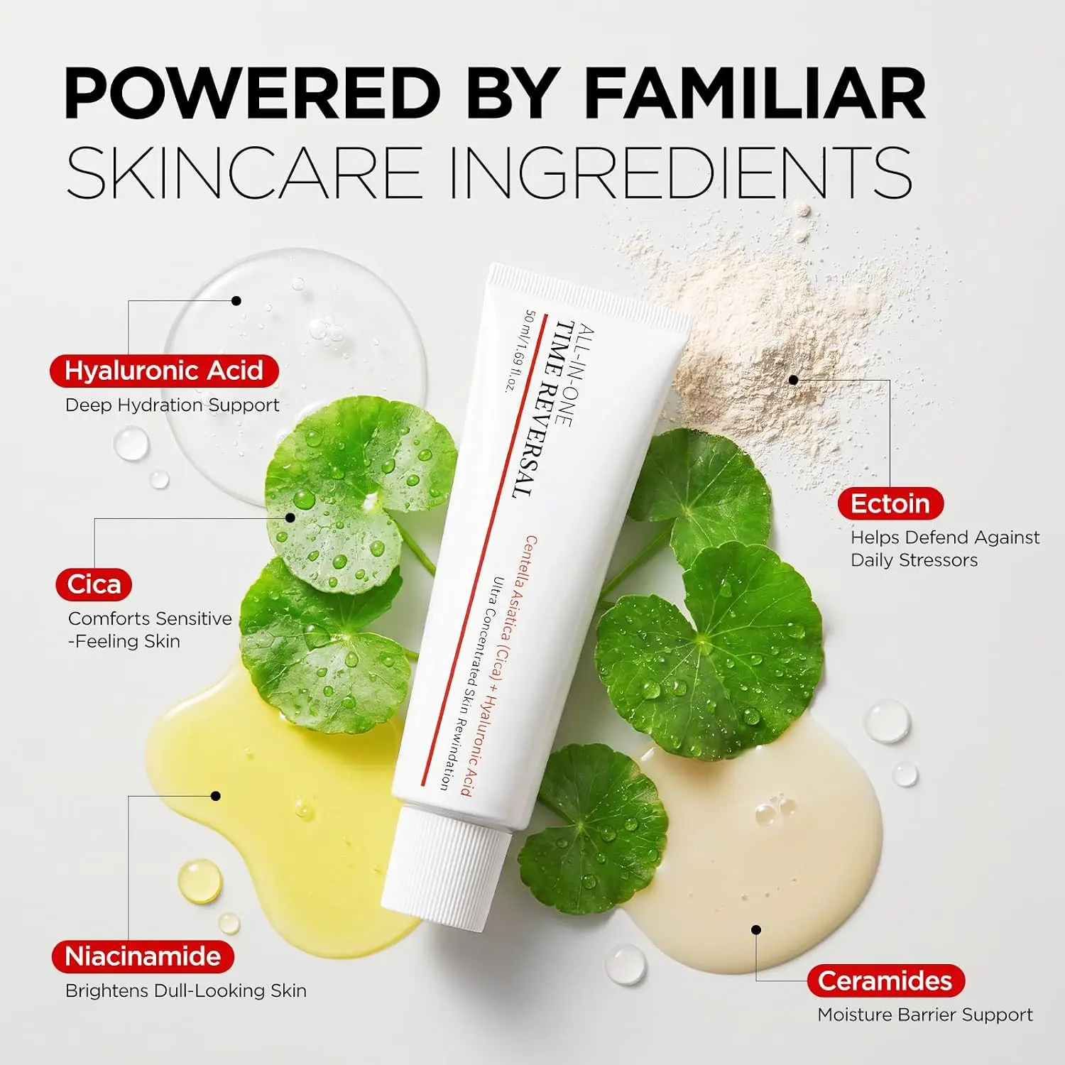 50ml Centella Asiatica Face Cream Hyaluronic Acid Skin Care Moisturizer Time Reverse Cream Skin Barrier Repair Cica Cream
