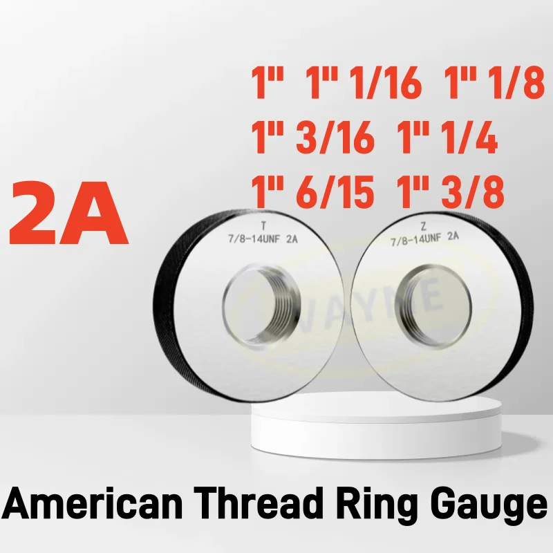 

1SET(1*GO+1*NOGO) 2A American Standard Metric Fine Thread Ring Gauge UNC UNF UNS1'' 1'' 1/16 1'' 1/8 1'' 3/16 3/8Measure Tool