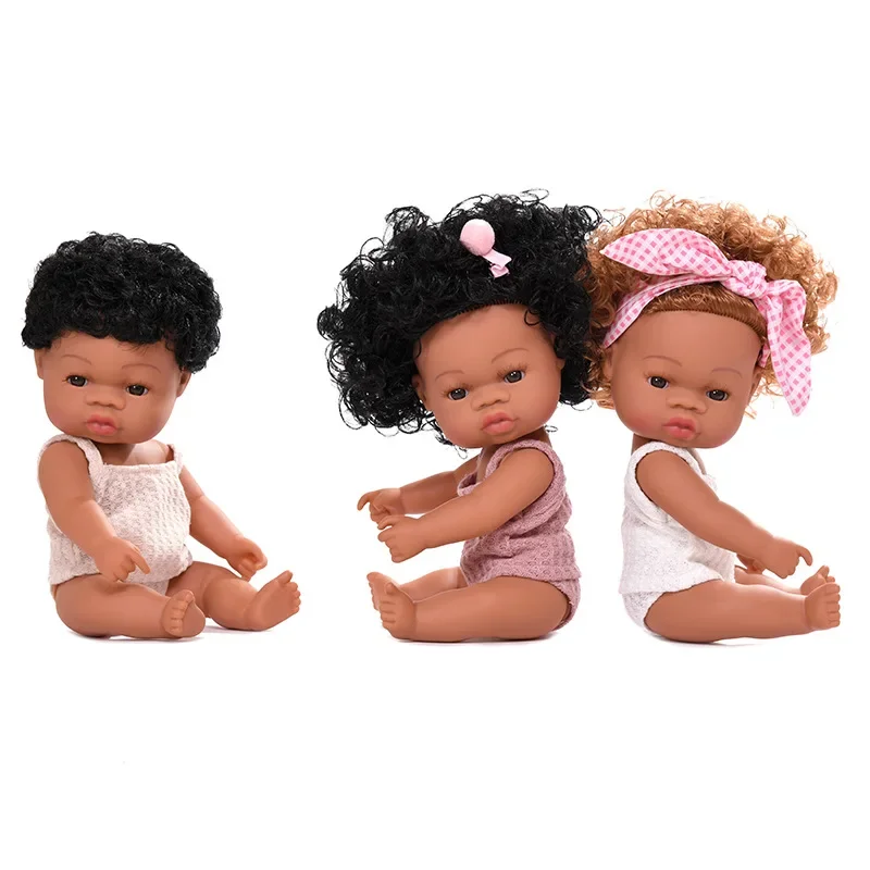 

Americal Black Reborn Doll Vinyl Baby Soft Lifelike Newborn Baby Doll Toy Girl Christmas Gift