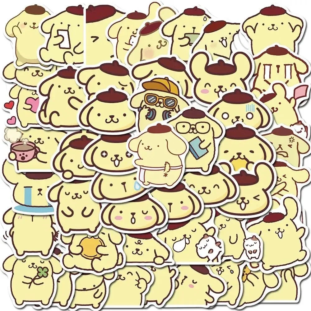 10/30/50pcs Pompom Purin Cartoon Sticker Kawaii Girls Waterproof Aesthetic Decals Graffiti Phone Case Fridge Helmet Laptop Diary