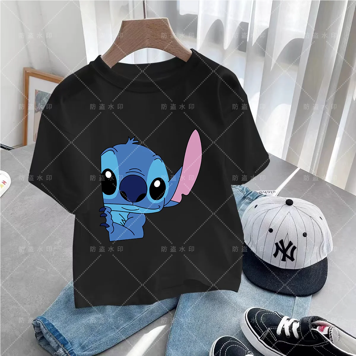 

Cartoons Stitch Summer Children's Clothing T Shirt Girl Clothes Kawaii Tops Disney Y2k Short Sleeve Disney Cartoons Kawaii Kids