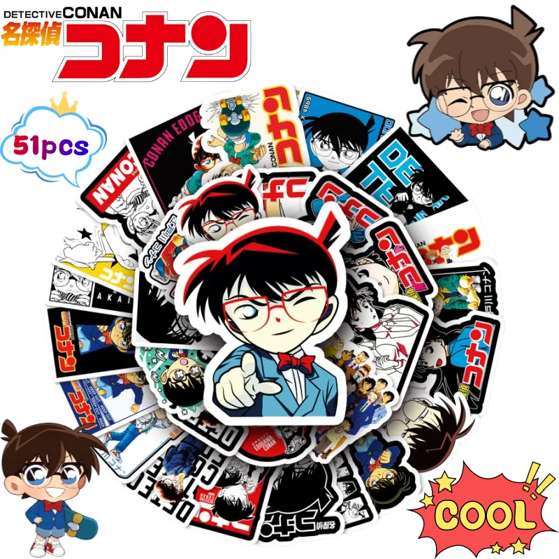 

New Detective Conan 50 stickers high color value cartoon animation printing men's and women's students cup hand book decoration