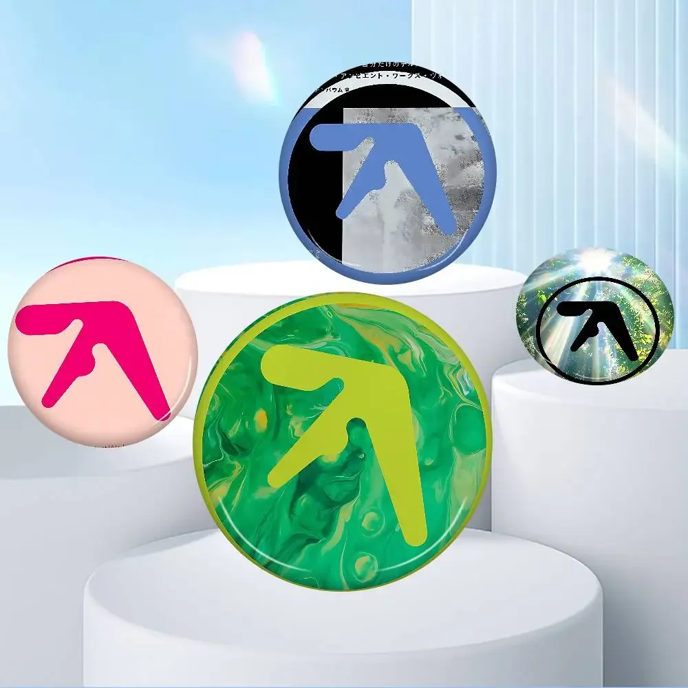 DJ A-Aphex T-Twins Round Button Pins Slogan Creative Brooches Backpack Clothes Decoration Fashion Cartoon Jewelry Gifts