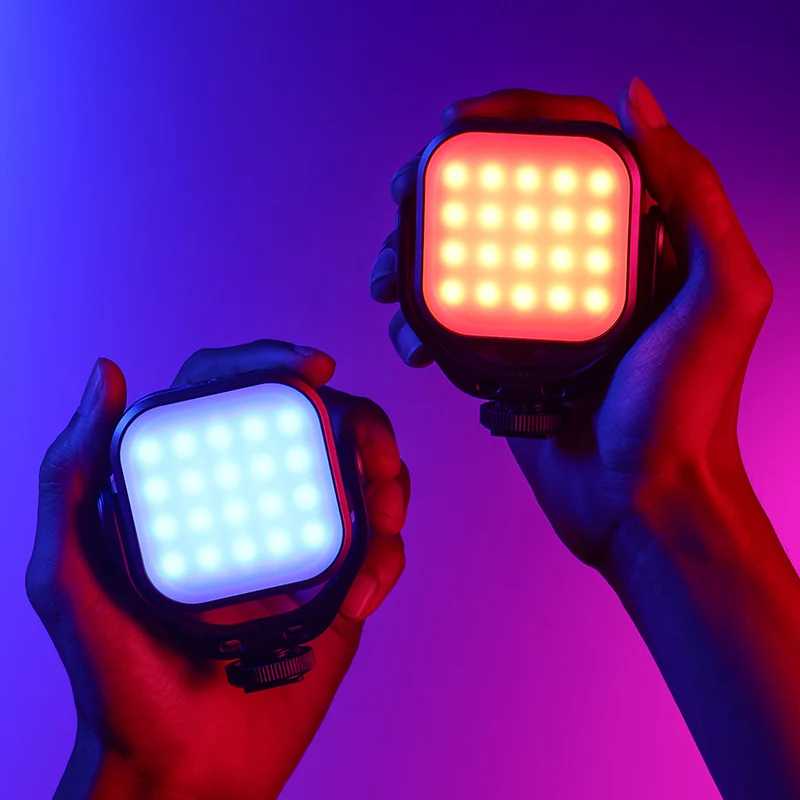 Luz de vídeo Ulanzi VL66 RGB 2500-6500K CCT 360 °   Luz completa rotativa de 2000mAh com suporte de tripé de sapata fria de parafuso 1/4 para Vlog Live