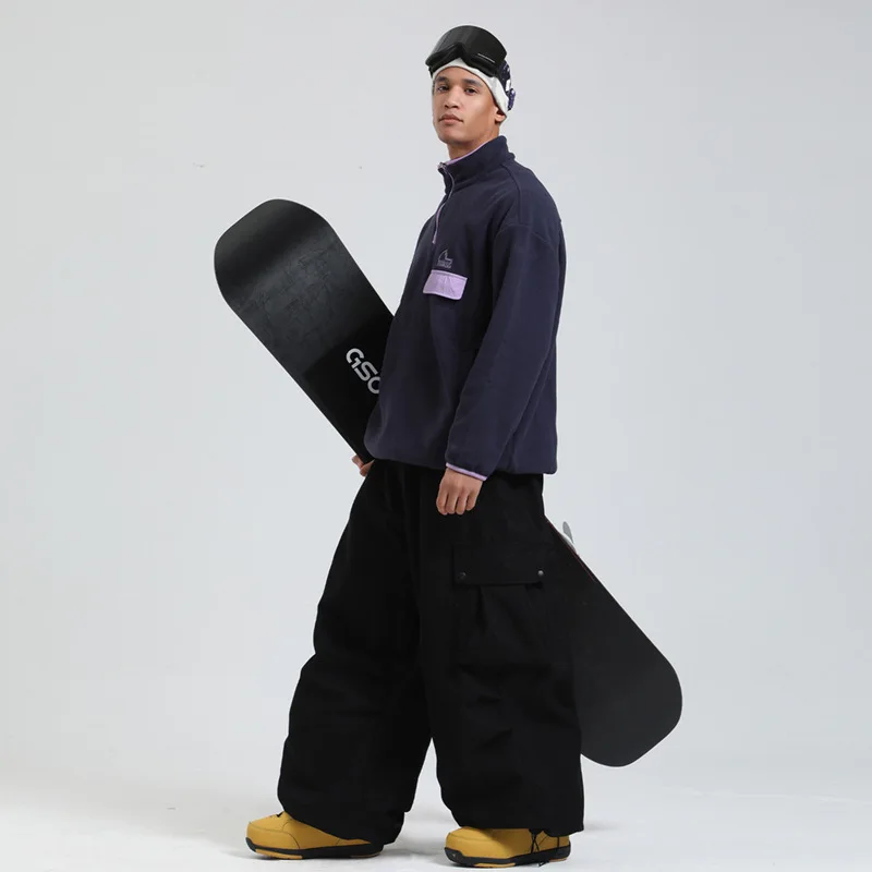 

Gsou Snow 2025 Corduroy Ski Pants Unisex Windproof Waterproof Wide Leg Snowboard Trousers for Winter Outdoor Sports