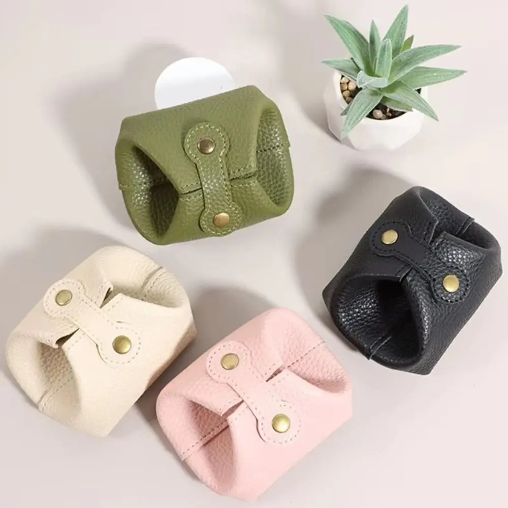 

2PCS Luxury PU Leather Coin Purse Solid Color Multi-function Men/Women Coin Purse Casual Car Key Storage Small Earphone Bag