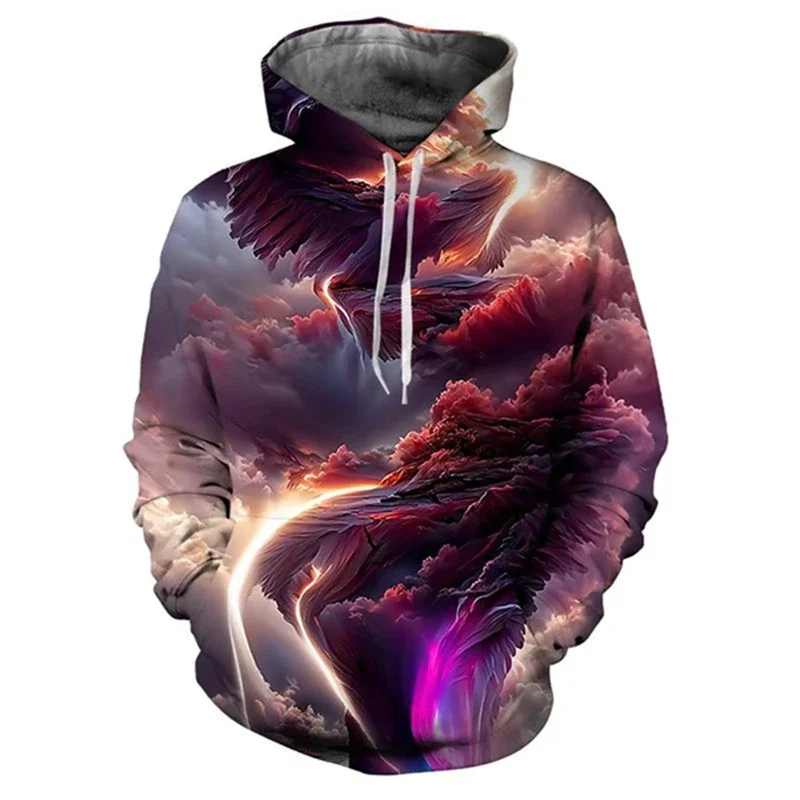 

Men's and women's hoodie New color Tornado 3D printed men's loose hoodie casual oversized pullover popular street fashion top