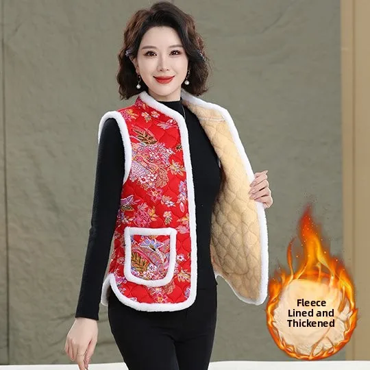 

Sli Large Size Vest Jaet Outerwear for Middle-Aged And ly Women Trendy Ethnic Sle Breathable Warm Wear-resistant