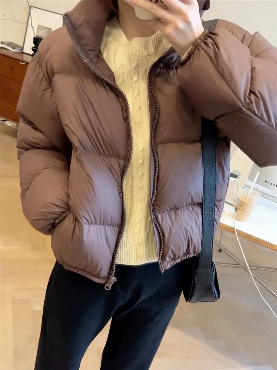 أزياء سليم صالح بطة أسفل الخبز معطف الوقوف طوق كم طويل متوسط سمك ثلجي قصير سترة منتفخة المرأة الشتاء #3