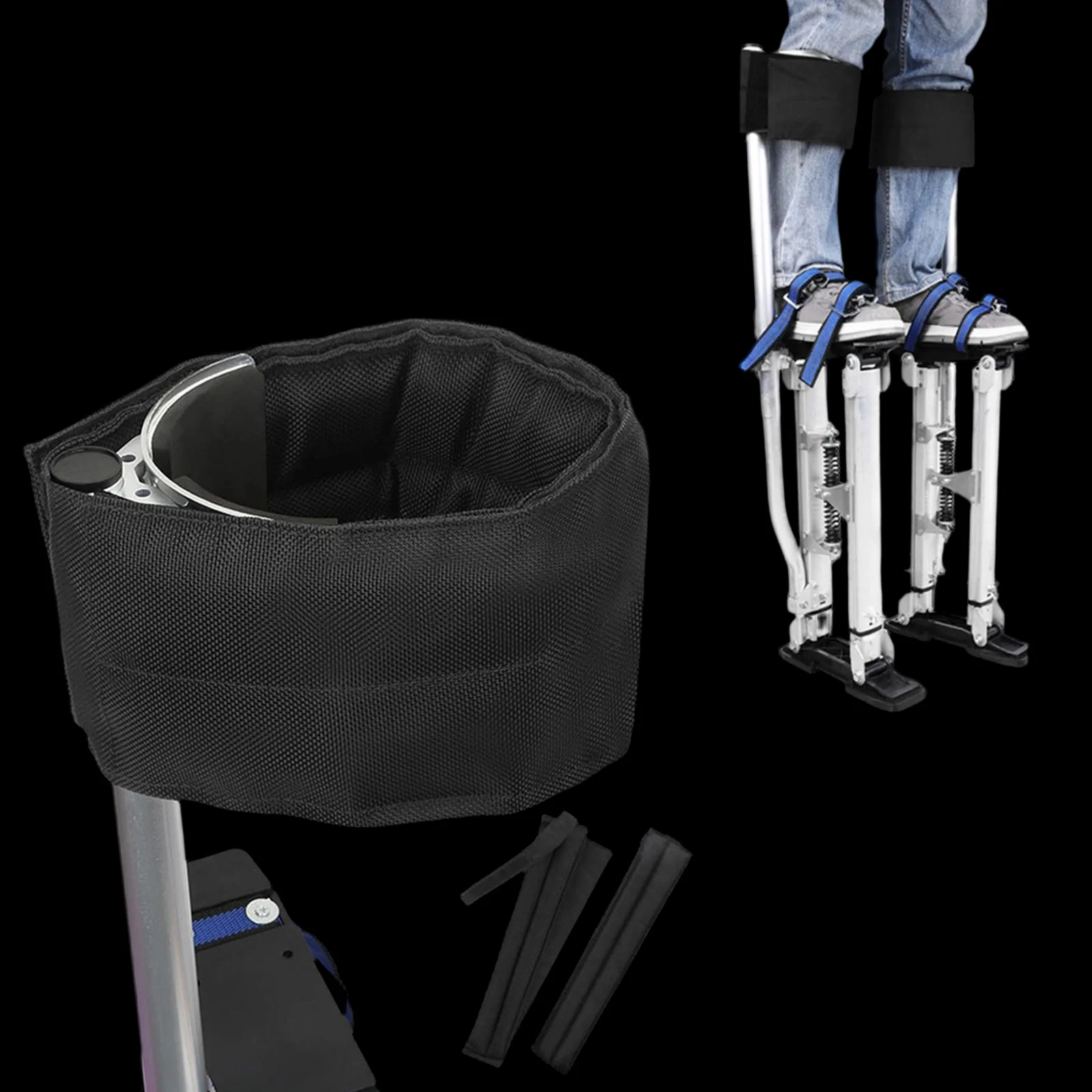 Protective Oxford Stilt Pads Thick Comfort Leg Support Straps Replacement Bands for Drywall