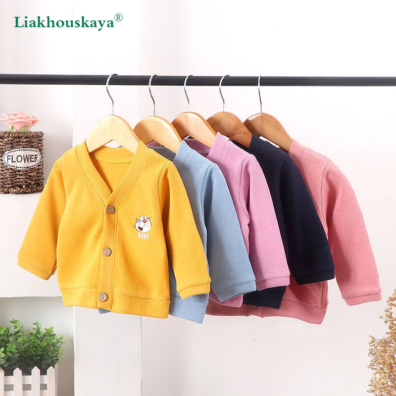 

Smiley Sweater Kids Boys Girls Cardigan Sweaters Spring Autumn Baby Girl Solid Cotton Sweater Jacket Boys Children Knitted Top