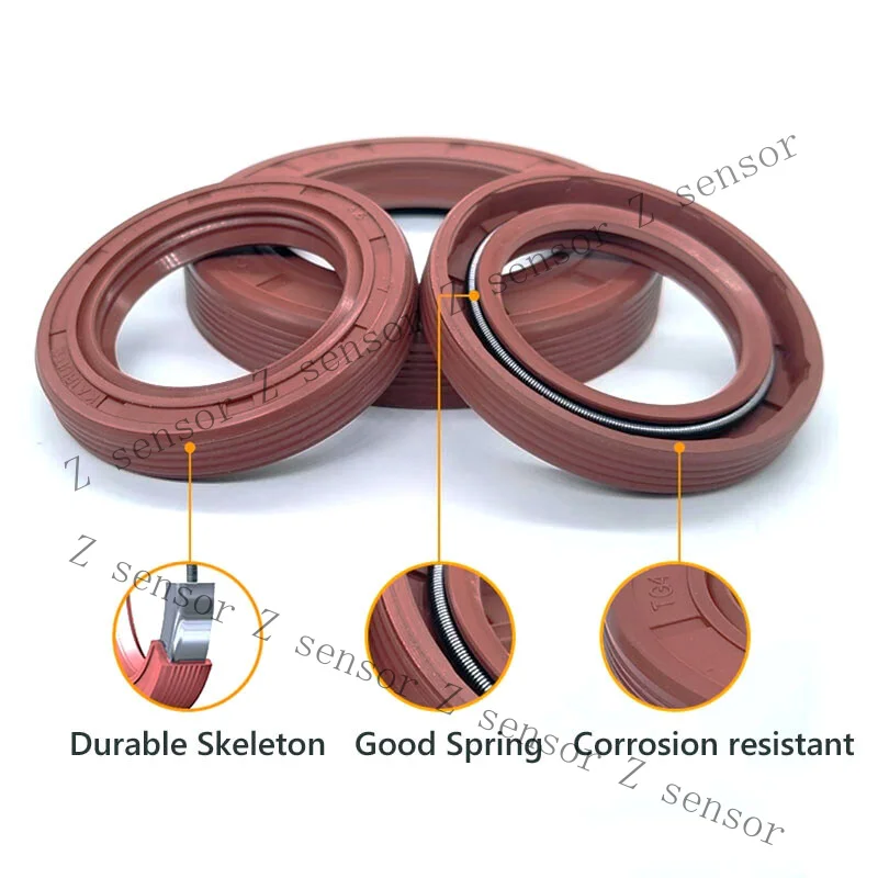 Z+ FKM Oil Seals Rotary Shaft Seal TC Double Lip w/Spring Dust Grease Metric