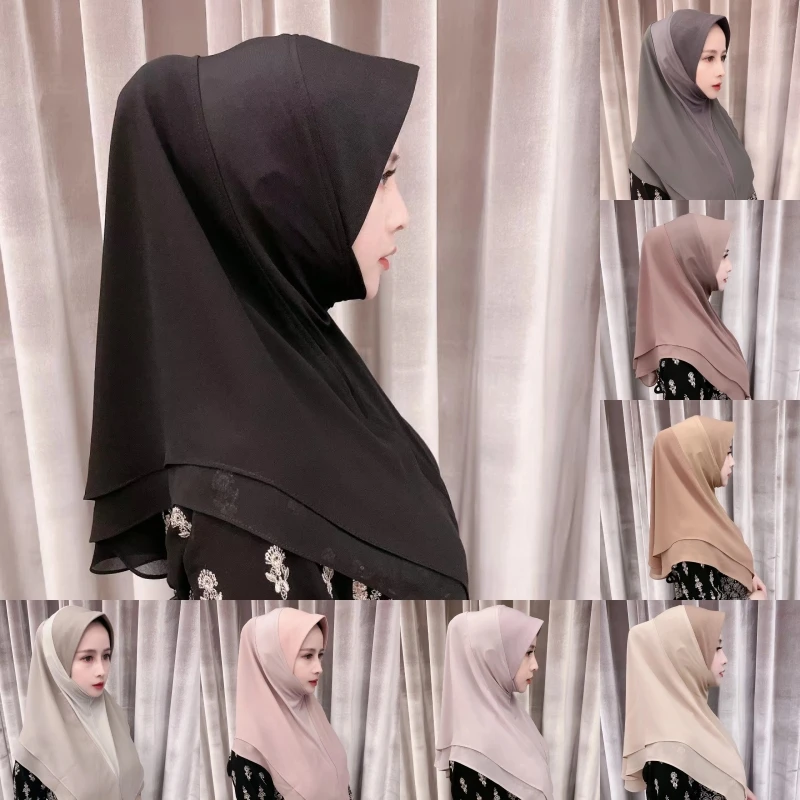 Women Khimar Ramadan Islamic One Piece Amira Prayer Hijabs Eid Muslim Shayla Turban Shawl Malaysia Feme Directly Wear Headscarf